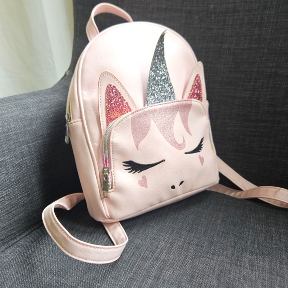 Other - 3/$5 Pink Unicorn Kids Glitter Mini Backpack